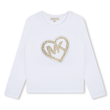 MICHAEL KORS Playera para niña manga larga blanca
